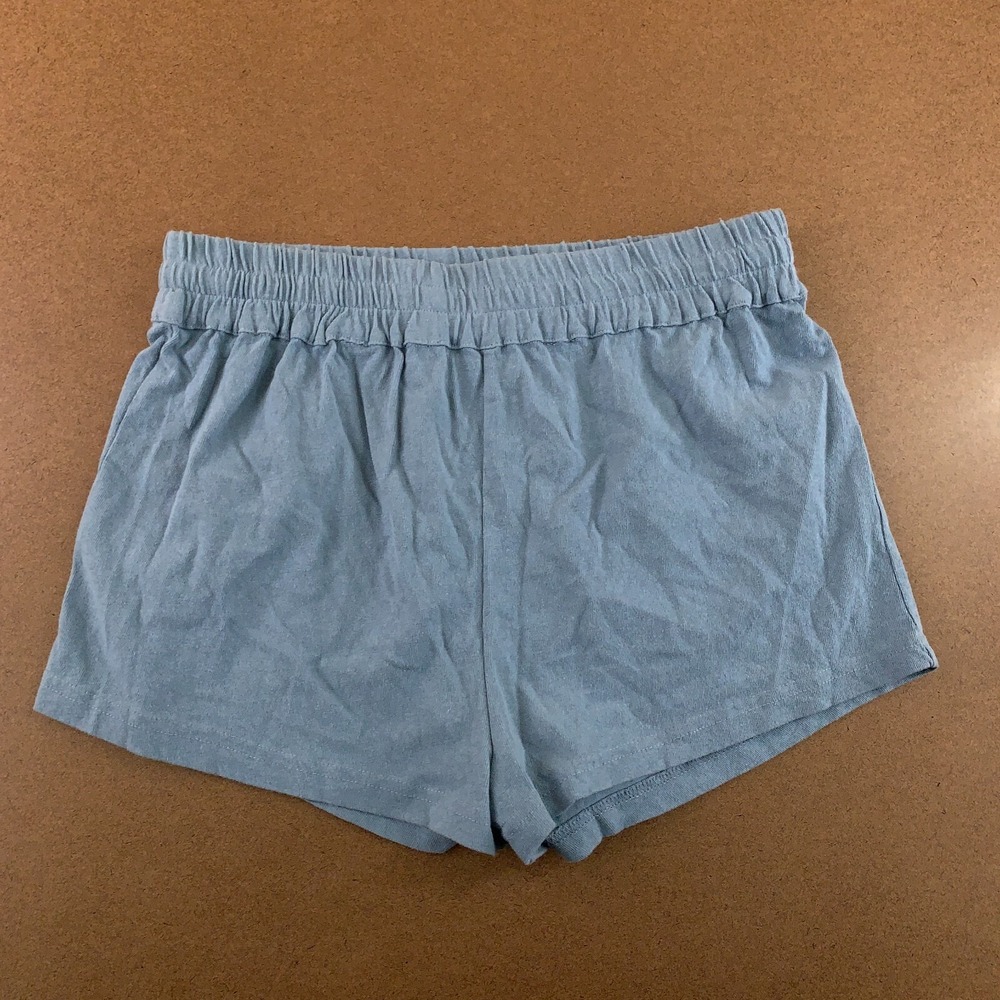 Free People Beach Womens Size Large Blue Cotton Drawstring 1.5" Inseam Short New